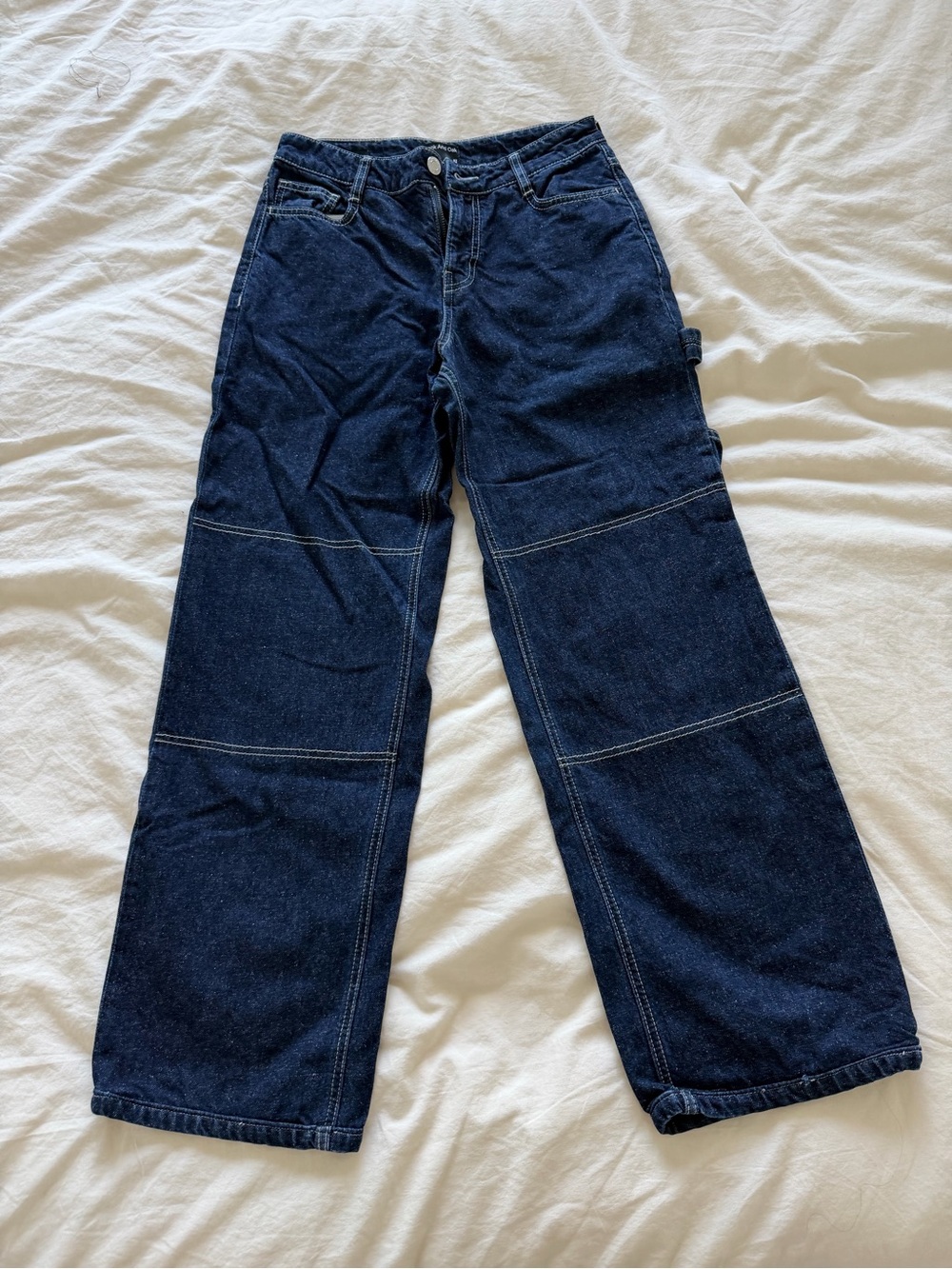 Frank & Oak Women’s Cargo High Waisted Jeans with Contrast Stitching